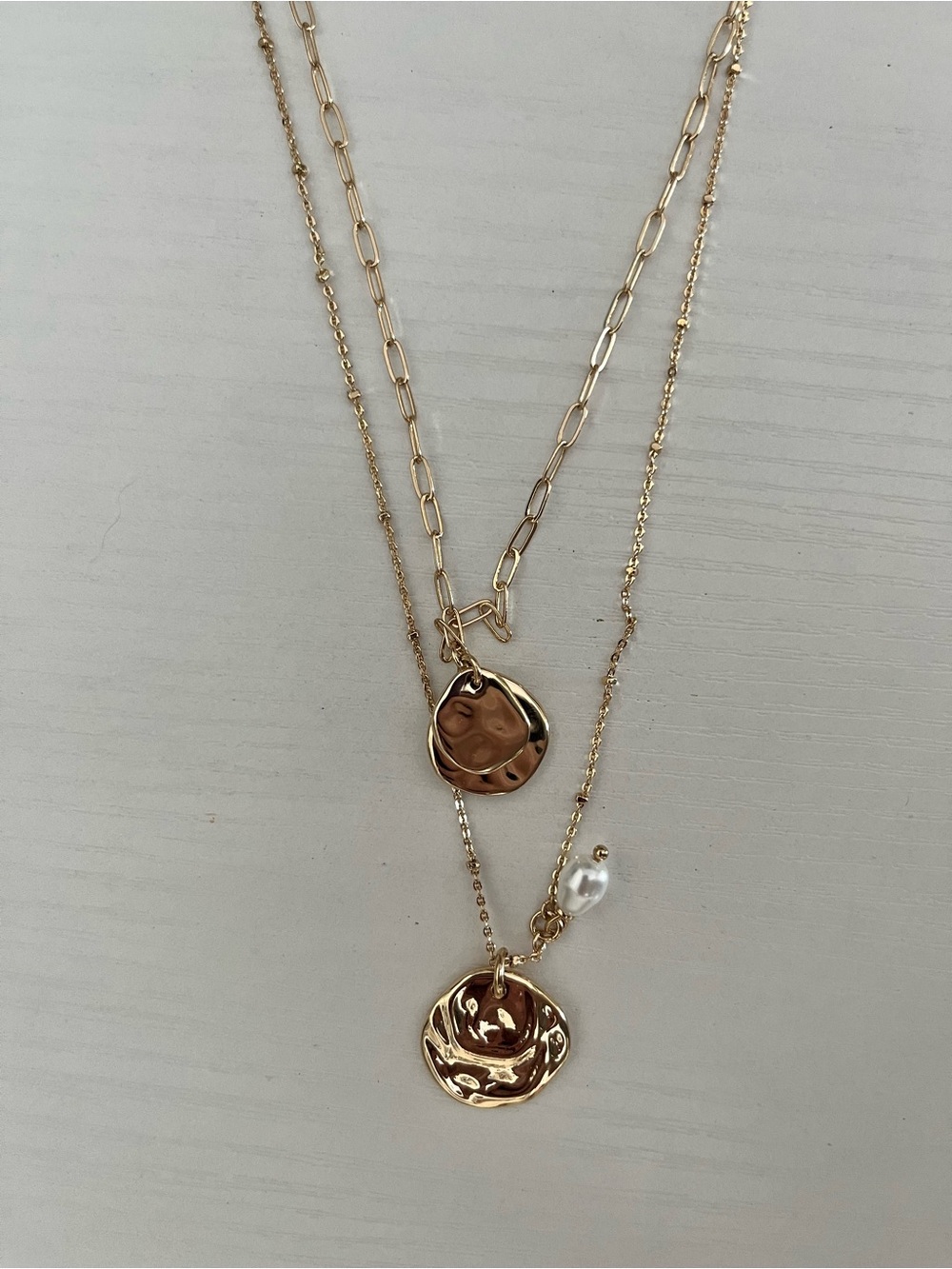 LOFT Gold Layered Coin Pendant Necklaces